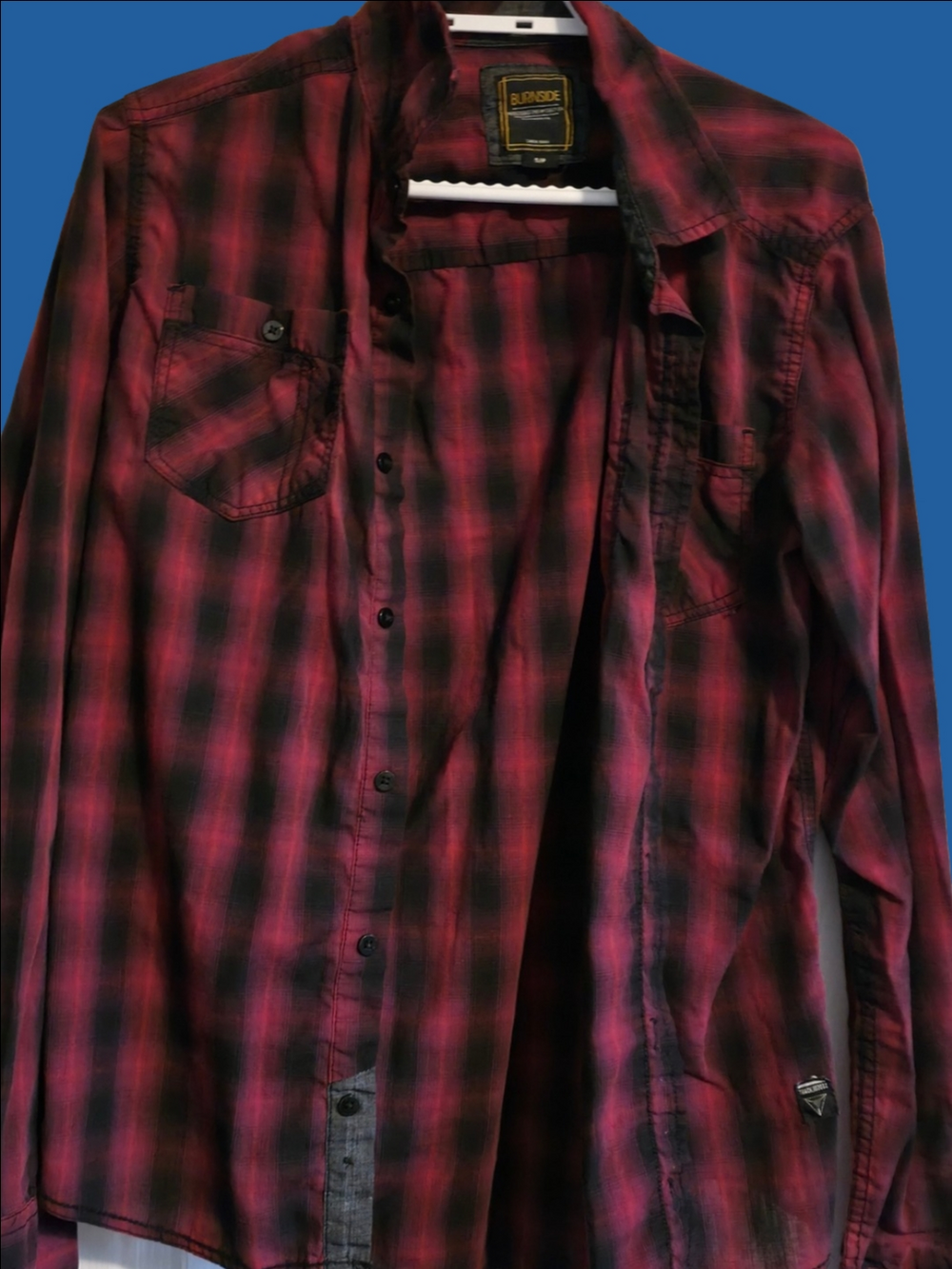 4/$67 Deal! Vintage Burnside Red and Black Plaid Shirt